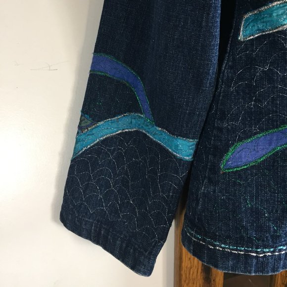 VINTAGE PASSION PATCHWORK DENIM JACKETS SIZE M - Picture 5 of 6